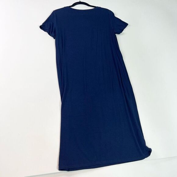 Storq Dress Women's 3 Blue Short-Sleeve Scoop Neck Shift Maxi - Picture 6 of 8